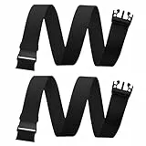 KEYRI 2 Piezas Cinturón Táctico Nailon de Estilo Militar sin agujeros Hombre casuales trenzado Ajustable Cinturones de Lona con Hebilla de Plástico Libre de Metal Trabajo Viaje (Negro)