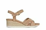 Geox D Ischia Corda, Sandalias Mujer Beige Dk Skin 36.5 EU