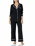 Amazon Essentials Conjunto de Pija con Camisa de Manga Larga y Pantalón Largo en Modal y Algodón Mujer, Negro, L