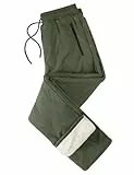 Voqeen Pantalones Chandal Hombre Invierno Termico Pantalon Forro Polar con Bolsillos de Cremallera Pantalones Jogging de Sherpa Deportivos Cintura Elástica Ajustado