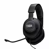 JBL Quantum 100M2 cascos circumaurales para gaming, JBL QuantumSOUND Signature, cable de audio de 3.5 mm, compatibles con múltiples plataformas, micrófono desmontable, función de silencio, negro