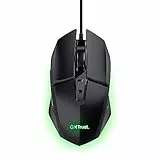 Trust Gaming GXT 109 Felox Ratón Gaming con 6 Botones Programables, Iluminación LED Multicolor, Software Incluido, 200-6400 dpi, Cable USB 150 cm, Mouse Gamer para PC/Portátil - Negro