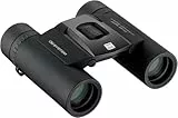 Olympus Prismáticos OM System 10x25 WP II Negro, Impermeable, 15 años de garantía, Aumento 10x, corrección dióptrica, prismas BaK-4, Incl. Bolsa y Correa de Transporte
