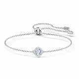 Swarovski Pulsera Angelic, Talla cojin, Azul, Baño de rodio