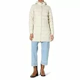 Amazon Essentials Abrigo Acolchado con Capucha, Ligero e Impermeable (Disponible en Tallas Grandes) Mujer, Piedra, M