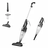 Amazon Basics Aspirador de barra, dispositivo 2 en 1 con cable, motor ECO, filtro HEPA, bajo peso, Negro