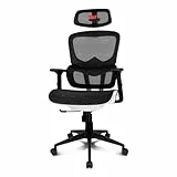 DRIFT GAMING DRAIR200 - Silla Gaming Profesional, Malla polímero Reforzado, reposabrazos Acolchados Ajustables 2D, pistón Clase 4, giratoria, inclinable, Color Blanco/Negro/Rojo