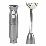 Batidora de mano Salter EK4248COSVDEEU10 Cosmos, 2 velocidades, 400 W, barra y cuchillas desmontables de acero inoxidable, idónea para sopas, batidos y salsas, enchufe europeo, gris plomo/plateado