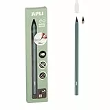 APLI 19801 - Lápiz infinito con cuerpo verde, lápiz eterno sin tinta con mina de recambio