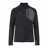 Izas - Chaqueta Polar para Hombre - Chaqueta con Cierre y Bolsillos de Cremallera - Tejido con PolarStretch - Rápido Secado - Ideal para Actividades al Aire Libre - Kanjut Negro y Gris Oscuro - L
