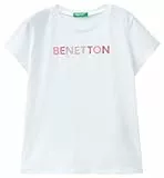 United Colors of Benetton T-Shirt 3i1xc10h8 Camiseta, Blanco Óptico 101, 122 cm para Niñas