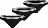 Calvin Klein Pack de 3 Braguitas Tipo Bikini de Algodón Elástico para Mujer, Negro (Black/Black/Black), M