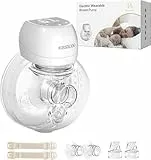 KISSBOBO revolucionario Sacaleches Electricos 193G,KISSBOBO Sacaleches Manos Libres con 3 modos 9 niveles,con bridas de 21mm/24mm (Blanco 1 pieza)