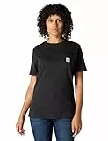 Carhartt K87 Camiseta De Manga Corta Con Bolsillo, Ajuste Holgado, Tejido Grueso Mujer, Negro, M