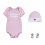 Levi's Classic batwing infant hat bodysuit bootie set 3pc Bebé-Niños Rosa (FAIRY TALE) 6-12 meses