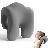 HOVCEH Reposacabezas Silla Oficina, 30 * 18 * 24cm Reposacabezas para Sillón con Memory Foam, Cuscino Poggiatesta Ergonomico per Sedie da Scrivania, Sedie Girevoli, Viaggi all'Aperto (Grigio)