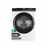 Haier I-Pro Series 3 HW100-BP14939-S - Lavadora Carga Frontal 10KG, Función Vapor, Motor Inverter, Tratamiento Antibacterias, 1400 RPM, Fin Diferido, Detector Automático de KG, 15 Programas, Blanco
