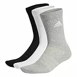 adidas Unisex adulto Cushioned Crew Socks 3 Pairs, Medium Grey Heather / White / Black, 4.5-6