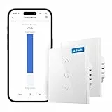 Meross Interruptor Persiana WiFi, Interruptor de Cortina LED Inteligentes WiFi, Compatible con Alexa y Google Assistant, Control por Porcentaje, 2,4 GHz, 2 Piezas (Necesita Cable Neutro)