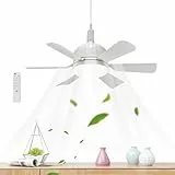 Genérico Ventiladores de Techo con Lámparas | Luz De Techo Con Ventilador E27 Interior,Dispositivo De Iluminación Silencioso Con Ahorro Energético Para Salón Cocina Dormitorio Garaje