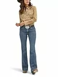 Wrangler Long Sleeve Snap Front Denim Western Shirt Blusas, Cuero Crudo, XXL para Mujer