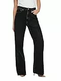 ONLY Pantalones de Mujer, Black Denim, 33W / 32L