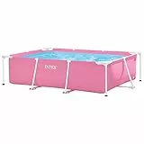 Intex 55256 - Piscina Desmontable Small Frame Familiar Rosa 220x150x60cm, Capacidad 1.662 litros, Piscina Desmontable, Infantil, Rectangular para niños