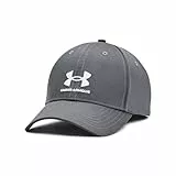 Under Armour Lockup Adj Gorra con visera y cierre ajustable, cómoda gorra deportiva para hombre, color gris campo/blanco