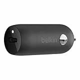Belkin cargador rápido para coche USB-C de 20 W, cargador coche USB C, cargador 20w, cargador de coche carga rapida para iPhone 16, 15, 14, 13, Samsung Galaxy S24, S23, S22, Google Pixel, iPad y más