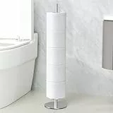 Portarrollos de Papel higiénico de pie y Soporte para Rollos de Repuesto, de Acero Inoxidable, Mate, para baño, con Placa separadora para protección contra el Agua