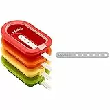 Lékué Polo Apilable Mini 10,5 Cm, 4 Unidades, Surtido Multicolor, Silicona + Pack De Palos Para Helado, Blanco, 12.2 Cm, 20 Unidades