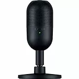 Razer Seiren V3 Mini - Micrófono USB ultracompacto - micrófono de condensador de 14mm (patrón de captación supercardioide, sensor Tap-to-Mute con indicador LED, amortiguador incorporado) Negro