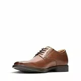 Clarks Tilden Plain Derby, Zapatos de Cordones Derby para Hombre Marrón Dark Tan Leather, 41 EU