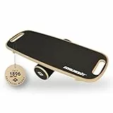 Schildkröt Tabla de Equilibrio de Madera Auténtica | Superficie Antideslizante | Mejora Coordinación y Postura | Incluye Instrucciones