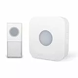 SCS Sentinel - Timbre Inalámbrico - Alcance 200 M - 36 Melodías a Elegir - Indicador Luminoso - Botón Impermeable Ip44 - Funciona con Pilas - Elegante Color Blanco