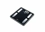 Beurer BF 400 black Báscula diagnóstica Signature Line, análisis corporal preciso para hasta 10 personas, con pantalla LCD inversa extra grande, capacidad de carga de hasta 200 kg