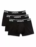 Lacoste 5H3389 Boxer Corto para Hombre, Noir, L (Pack de 3)
