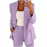Elegante traje de boda para mujer, conjunto de 2 piezas, blazer de manga larga con botones y pantalones de cintura alta para negocios, trabajo, oficina, formal, conjunto de blazer para mujer, talla