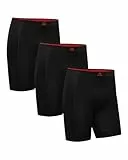DANISH ENDURANCE Calzoncillos Hombre Boxer de Bambu Extra Largos, Suaves y Elásticos, 3 y 6 Pack Negro M