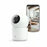 Garza Smart - IA Cámara de Vigilancia 360º Interior IP WiFi 2.4GHz, 1440P 2.5K (Quad HD), Visión Nocturna, Detector IA (Personas, Animales, Ruido...), Control Remoto por App (Blanco)