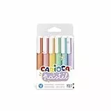 Carioca Subrayadores Pastel, 6 subrayadores Colores Pastel, A Base de Agua y lavable, Punta Biselada