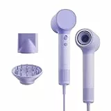 Laifen Neo Secador de Pelo con Motor Sin Escobillas de 110 000 RPM, 200 Millones de Iones Negativos y Control de Temperatura, Ultraligero 390 g, Bajo Ruido 59dB, 2 Boquillas Magnéticas (Violeta)
