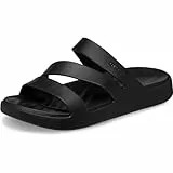 Crocs Getaway Strappy, Sandalias Mujer, Negro, 34/35 EU