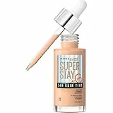 Maybelline New York,Base de maquillaje enriquecida con Vitamina C, Hasta 24H, Acabado luminoso, Superstay Skin Tint, Tono 21
