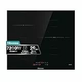 Hisense HI6311BSCE - Placa Induccion, 29 cm, Vitroceramica, 3 Fuegos, 7200W, Calentamiento Rápido Power Boost, Contol Táctil, Zona Expandible