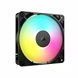 CORSAIR RS120 ARGB 120 mm PWM Ventilador – Conexión en Cadena – Bajo Nivel de Ruido – Rodamiento de Cúpula Magnética – Paquete Sencillo – Negro