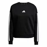 adidas Mujer Essentials 3-Stripes Fleece Sweatshirt, Black/White, XL