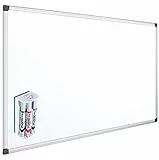 OFITURIA Pack Pizarra Blanca Magnética + Pentel MAXIFLO Set 4 Rotuladores con Borrador Magnetico Ligero - Pizarra Magnetica Lacada Con Marco De Aluminio Resistente Fácil De Borrar En Seco (150x100cm)