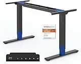 SANODESK 2 Motores Escritorio Eléctrico de Pie, Marco Ergonómico Ajustable, 4 Memorias, Compatible con Tableros de 120-180 cm, Capacidad de Carga hasta 120kg, Negro