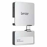 Lexar 1TB Externo SSD Professional Go con Hub, Ultracompacto, Compatible con Apple ProRes, hasta 1050 MB/s de Lectura, USB 3.2 Gen 2, Resistente al Agua y al Polvo IP65, para iPhone 15/16, Plateado